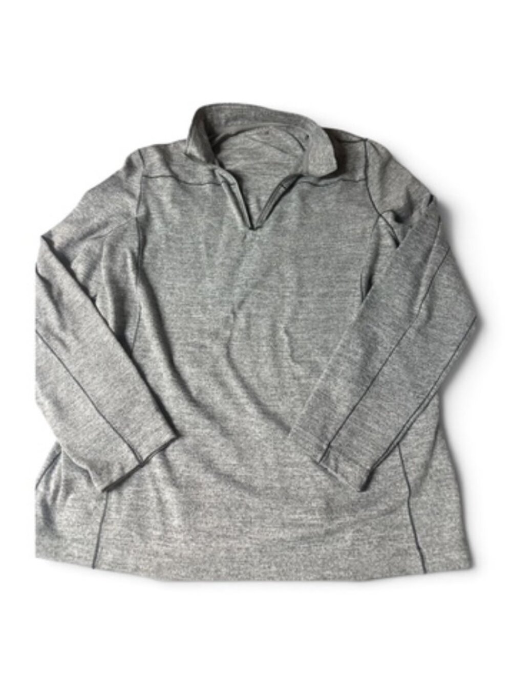 Mens Swiss Tech Shirt Large Gray LS Polyester 1/4 Zip Pullover Mock Neck